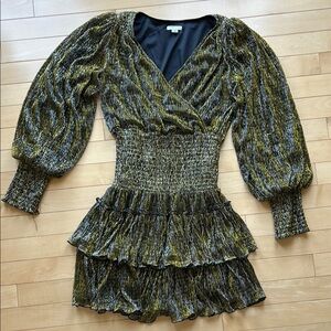 Habitual Girls Metallic Gold and Black Dress